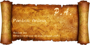 Panics Anina névjegykártya
